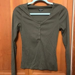Wild Fable Green Henley Top - Medium